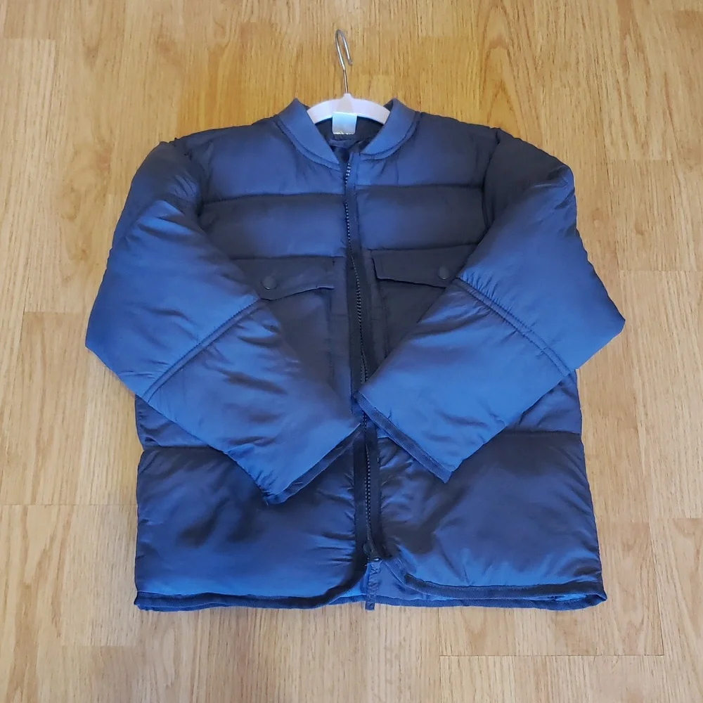 European Boys' Thick Puffer Jacket with Hood 6-7